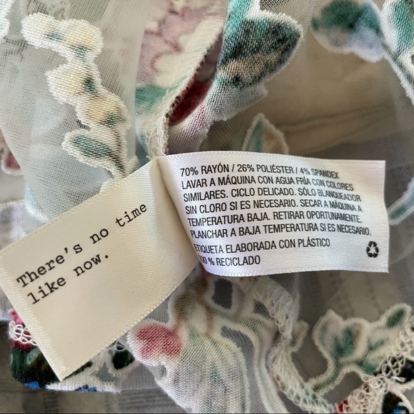 A New Day Sheer Floral Tee Top Shirt Colorful Graphic Floral Print Target Large - Picture 8 of 8